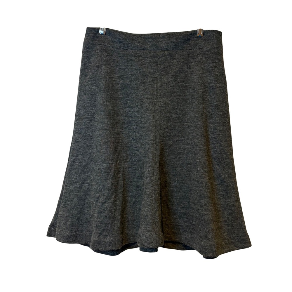LOFT Women's Charcoal Grey A-Line Knit Skirt Size 4 Business Casual Basic Modest